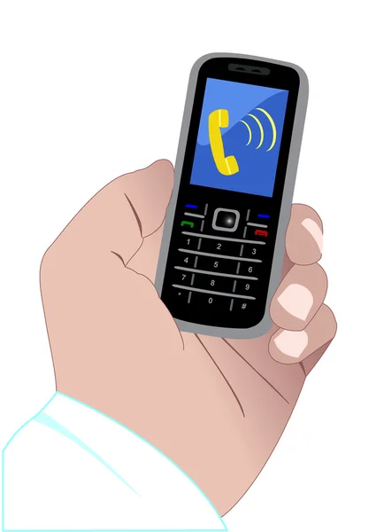 Mano e telefono cellulare — Vettoriale Stock