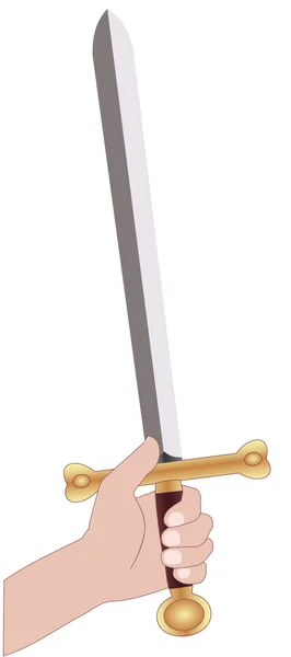 Main avec une épée — Image vectorielle