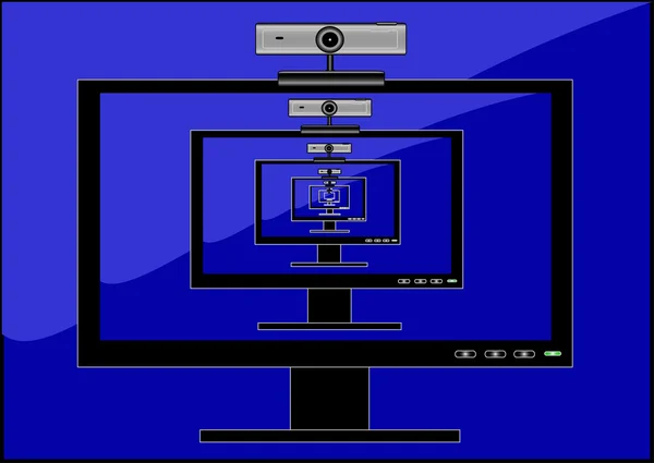 The monitor with the web camera in the monitor — Wektor stockowy
