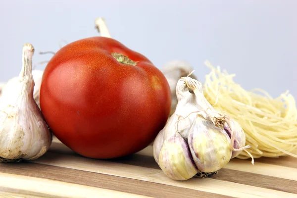 Свіжі овочі, макарони — стокове фото