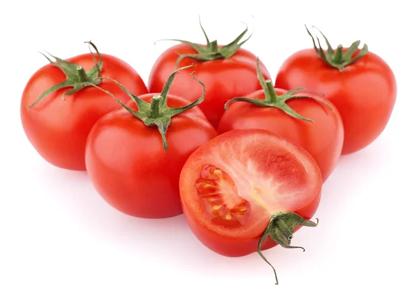 Red tomatoes isolated on white — Stock Photo, Image