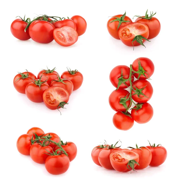Uppsättning röda tomater isolerad på vit — Stockfoto