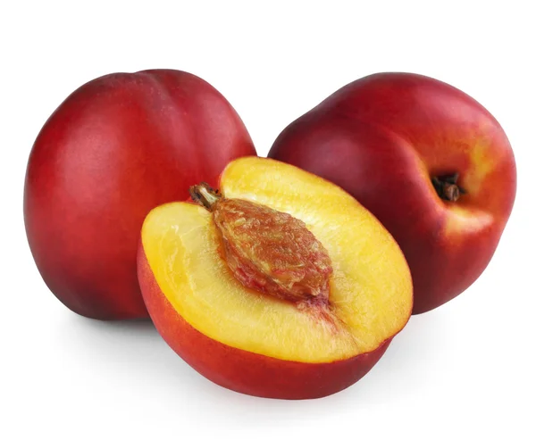Two nectarines with half — Stock Photo, Image