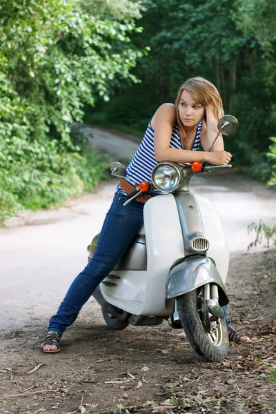 Stock image Girl on a scooter