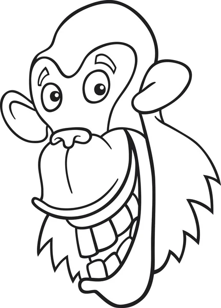 Chimpanzé para colorir livro — Vetor de Stock