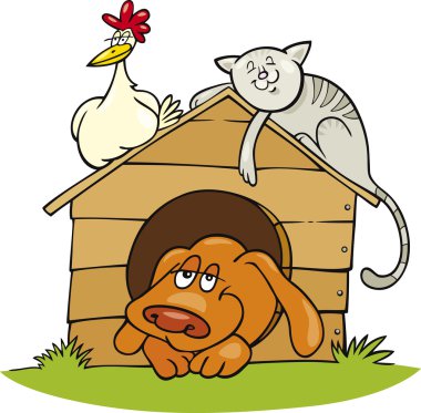 Happy farm animals clipart