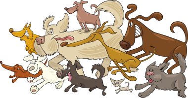 Running dogs clipart