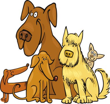 Five funny Dogs clipart