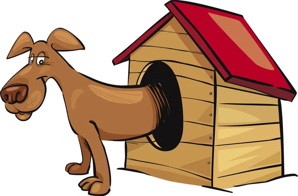 stock vector Dog in kennel