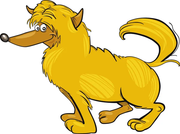 Bozontos sárga kutya — Stock Vector