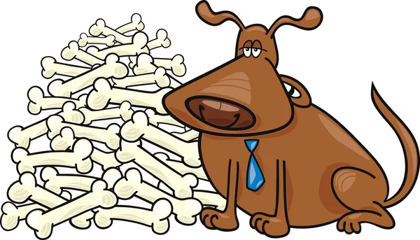 Hund mit vielen Knochen — Stockvektor