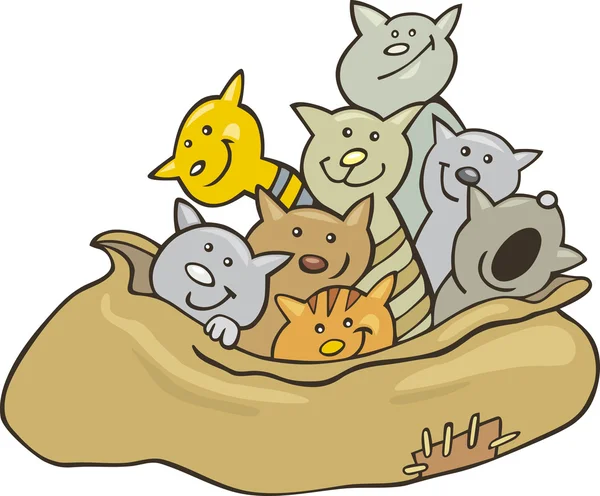 stock vector Cats in sack