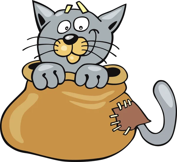 Cat in sack — Διανυσματικό Αρχείο