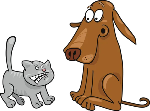Kitten and dog — Stock Vector