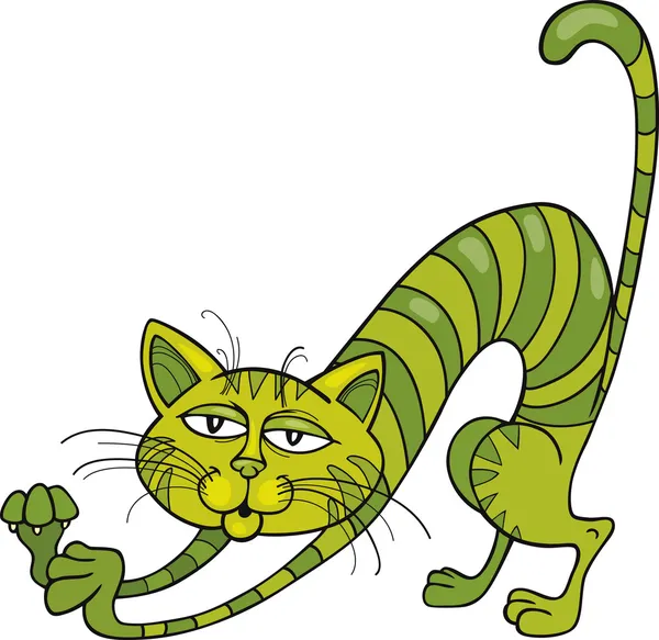 Yeşil Kedi — Stok Vektör