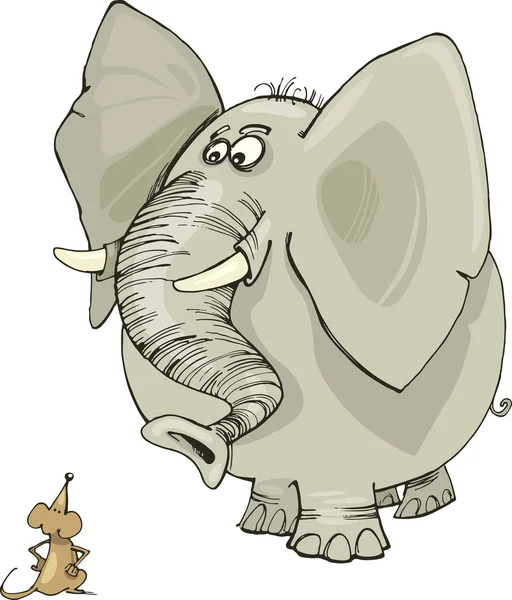 Elefant och mus — Stock vektor