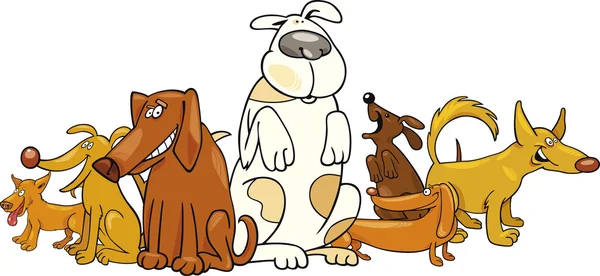 Группа смешных собак — стоковый вектор
