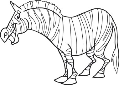 boyama kitabı için karikatür zebra