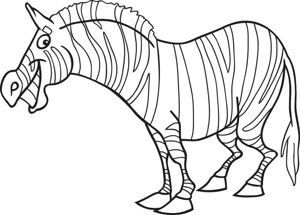 Zebra dos desenhos animados para colorir livro — Vetor de Stock