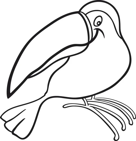 Cartoon toucan for coloring book — Stock Vector