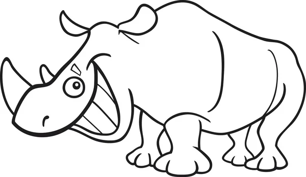 Rhinocéros pour livre à colorier — Image vectorielle