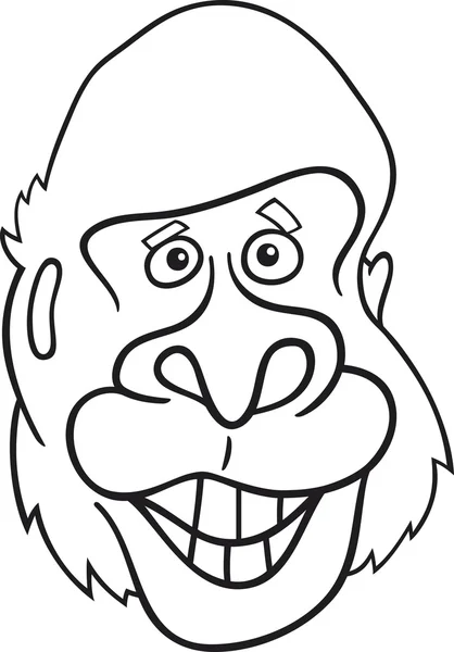 Macaco gorila para colorir livro — Vetor de Stock