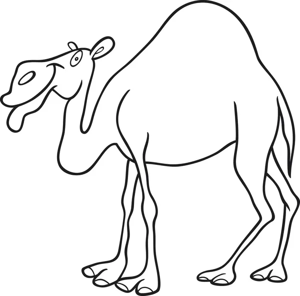 Дромдарный верблюд для раскраски книги — стоковый вектор