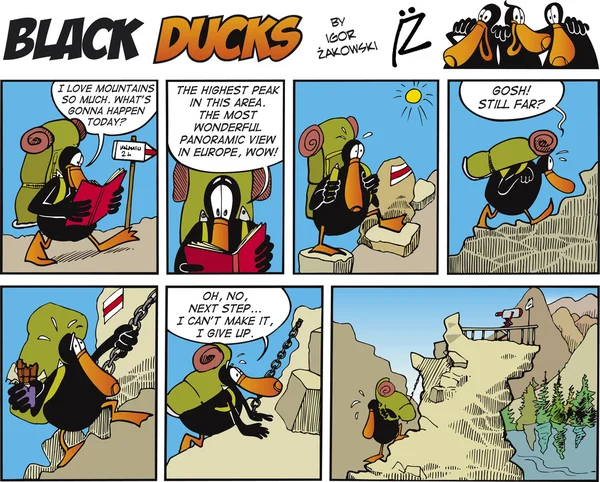 Kara ördek COMIC öyküsü bölüm 70 — Stok Vektör