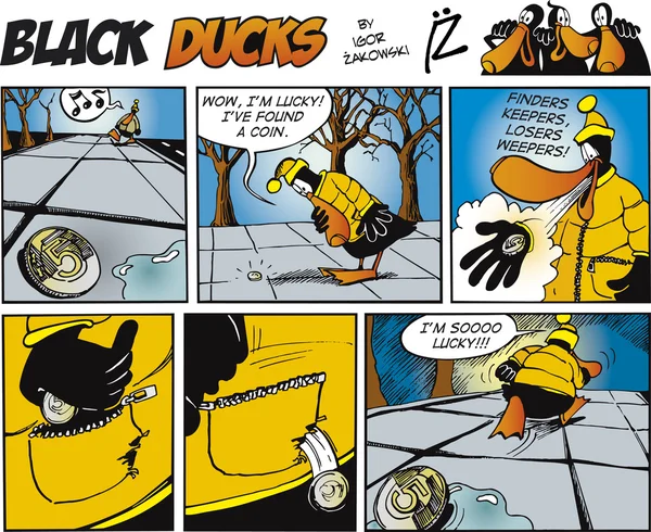Černé kachny komiks díl 71 — Stockový vektor