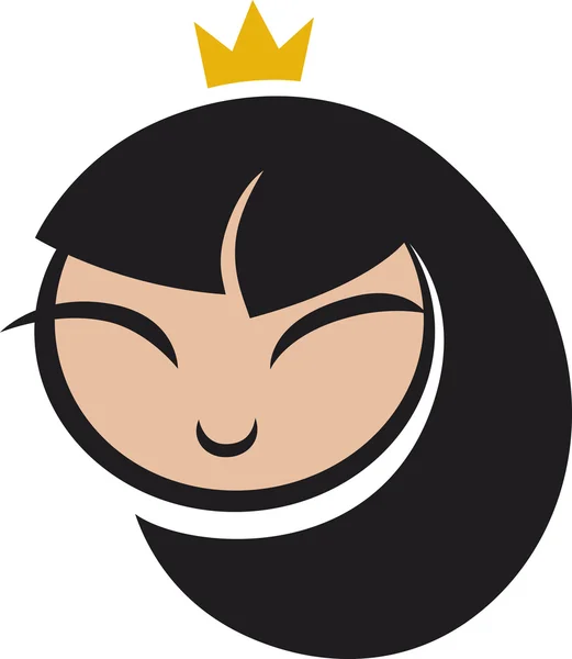 Icono de princesa de dibujos animados — Vector de stock