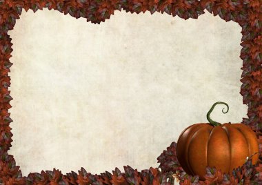 Halloween autumn frame border with leaves clipart