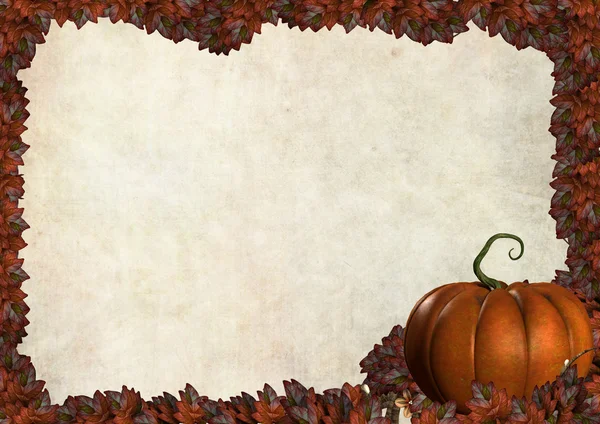 Halloween autumn frame border with leaves — Stock Photo, Image