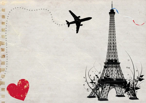 Paris eiffel tower carta vuota — Foto Stock