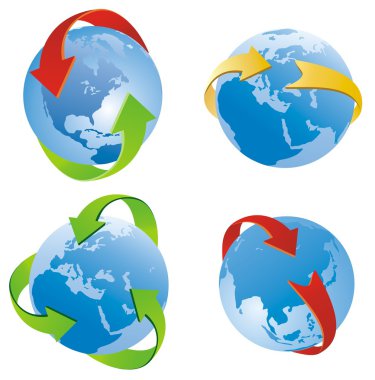 Arrows around the planet clipart