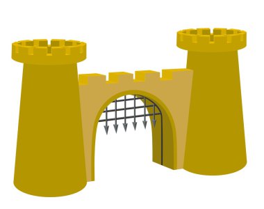 Fort castle gate clipart