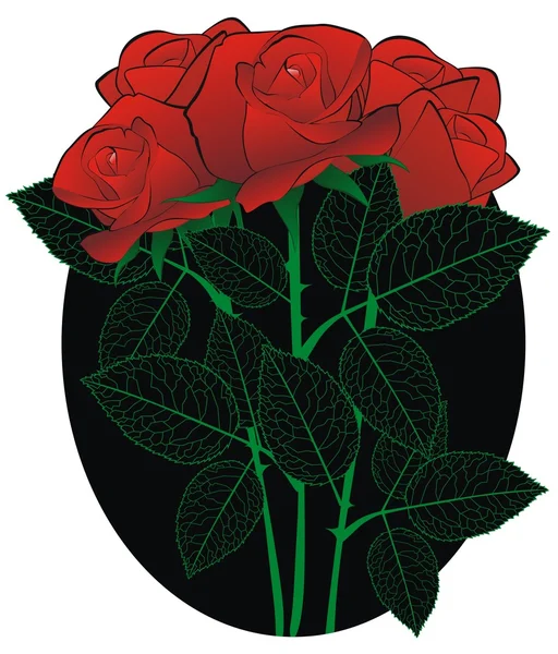 Róża bukiet w kolorze czarnym — Wektor stockowy