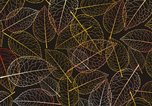 Silueta de otoño de hoja en negro — Vector de stock