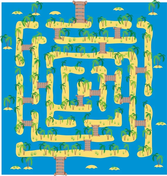热带岛迷宫 — 图库矢量图片