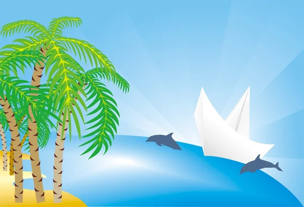 Travel to tropical islands — Stock Vector