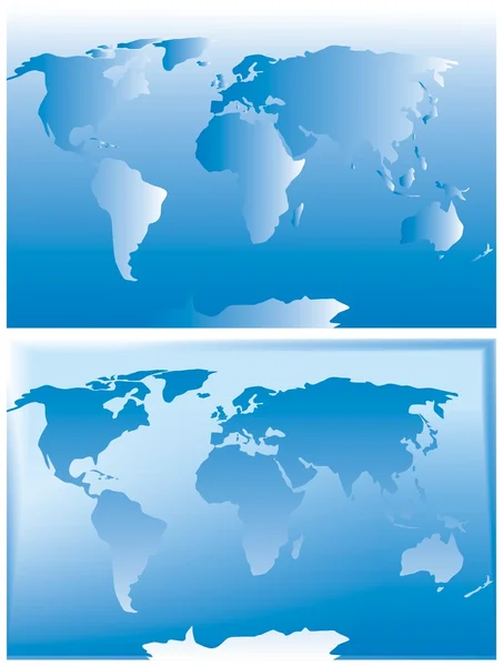 Dois conjuntos de mapas mundiais —  Vetores de Stock