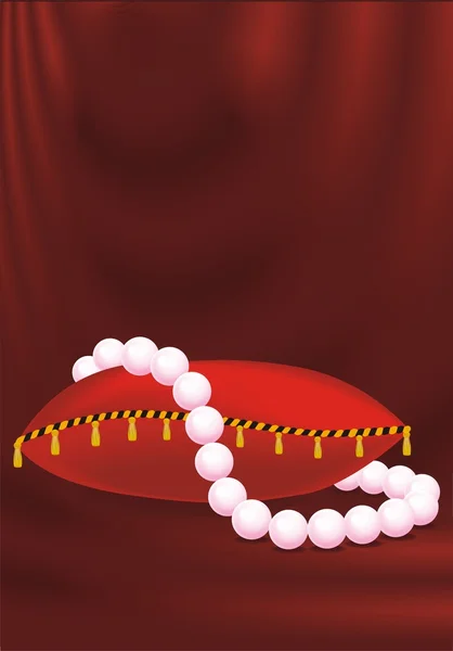 Collier perle sur vineux abstrait — Image vectorielle