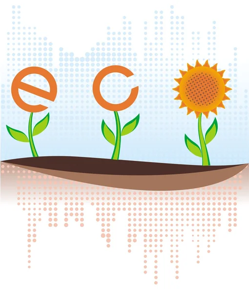 Eco banner med solros — Stock vektor
