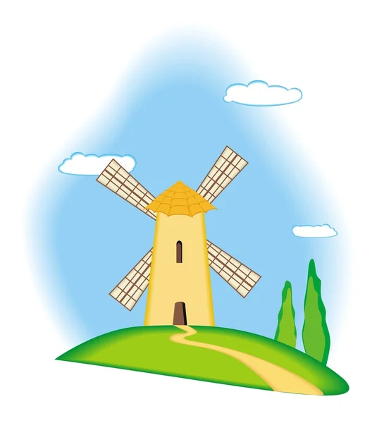 Alte Windmühle — Stockvektor