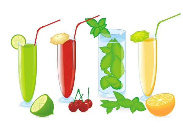 Color fruit cocktail — Stock Vector