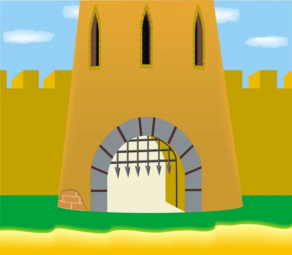 Porta del castello Fort — Vettoriale Stock