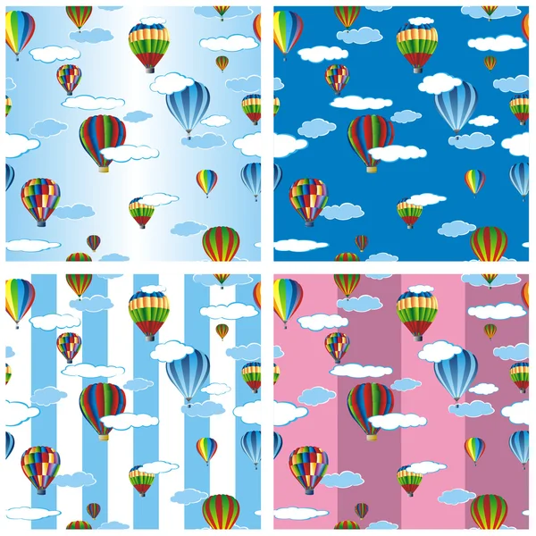 Nahtlose Muster gesetzt Luftballons — Stockvektor