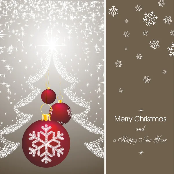 ブラウンのクリスマス カード — ストックベクタ