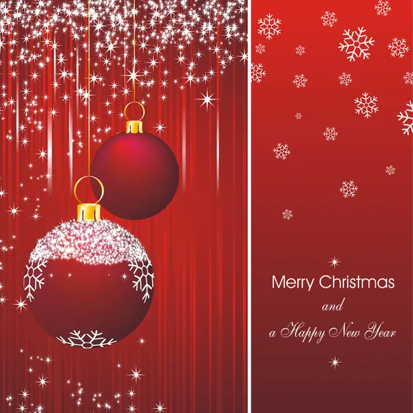 Christmas card in red — Stock Vector