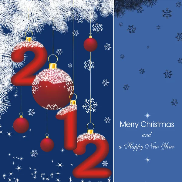 New year card 2012 in blue — Stock Vector