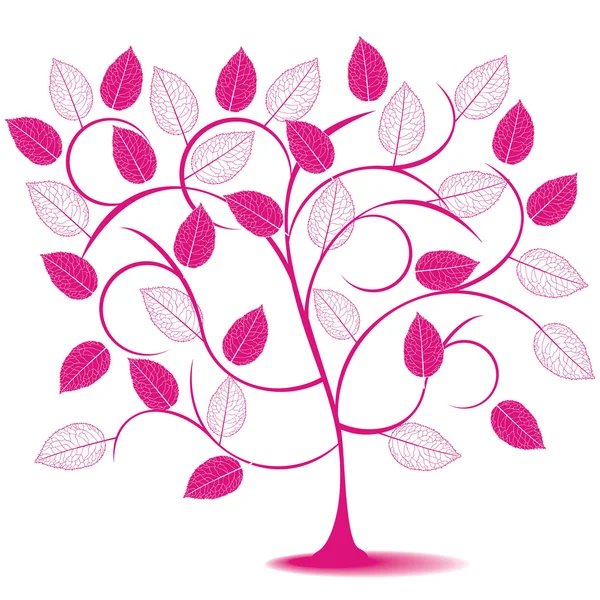 Abstraktní strom v růžové — Stockový vektor